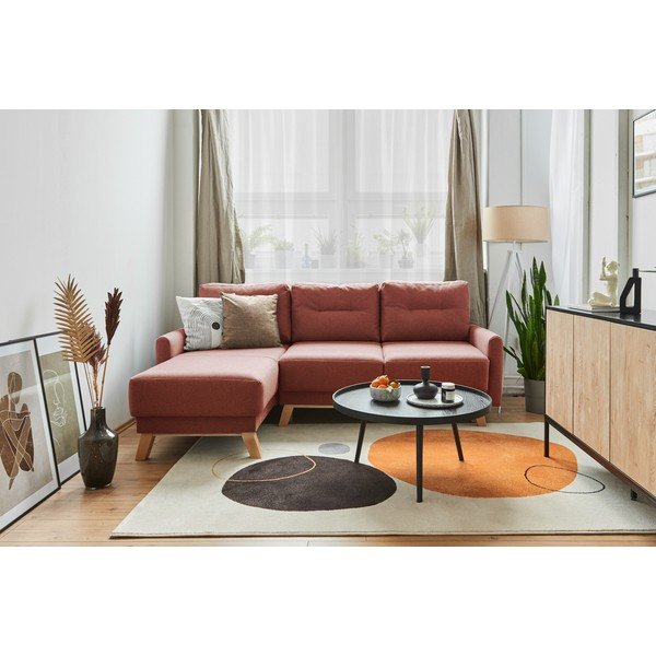 Růžová variabilní rozkládací rohová pohovka Bonami Selection Pop-image-1