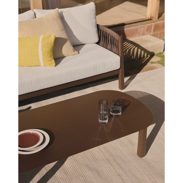 Hnědý/béžový zahradní lounge set z masivu akácie pro 5 osob Aleria – Kave Home-image-2
