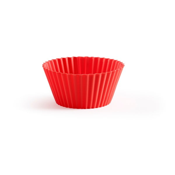 Sada 6 červených silikonových košíčků na muffiny Lékué Single, ⌀ 7 cm