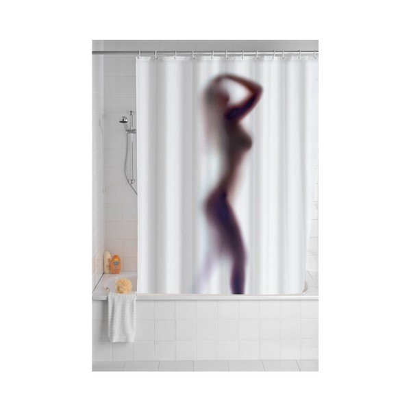 Bílý sprchový závěs s protiplísňovou povrchovou úpravou Wenko Silouette , 180 x 200 cm-image-2