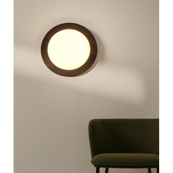 Tmavě hnědé kovové LED nástěnné svítidlo ø 40 cm Novae – Kave Home-image-1