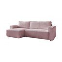 Růžová manšestrová rozkládací rohová variabilní pohovka Nihad – Bobochic Paris