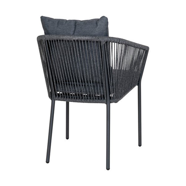 Tmavě šedá kovová/polstrovaná zahradní židle Salerno – House Nordic-image-4