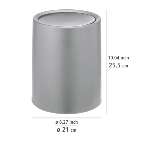 Šedý plastový odpadkový koš 6 l Atri – Wenko-image-3