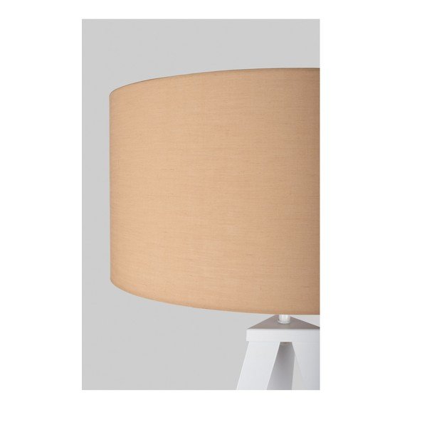 Stojací lampa s bílými kovovými nohami a béžovým stínidlem Bonami Essentials Kiki-image-3