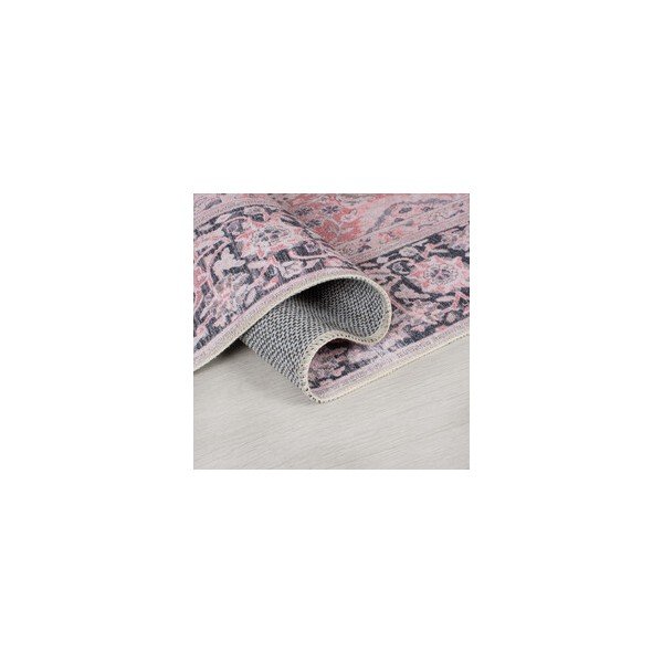 Růžový pratelný kulatý koberec ø 180 cm FOLD Somerton - Flair Rugs-image-3