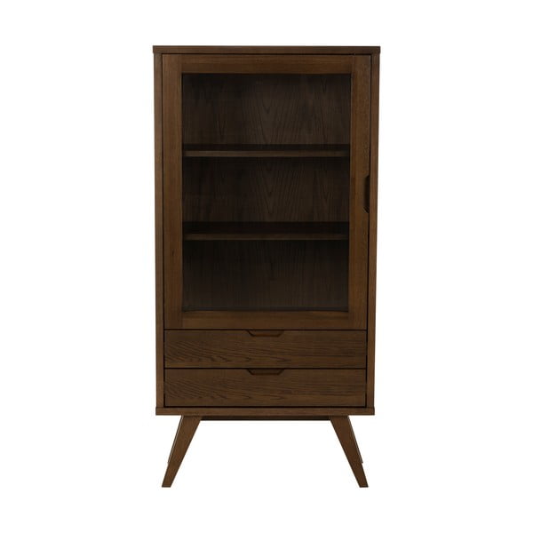 Hnědá vitrína v dekoru dubu 72x145x36 cm A-Line – Actona