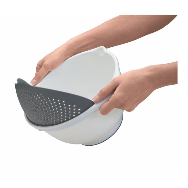 Bílá miska s cedníkem 2v1 Metaltex, Ø 28 cm-image-1