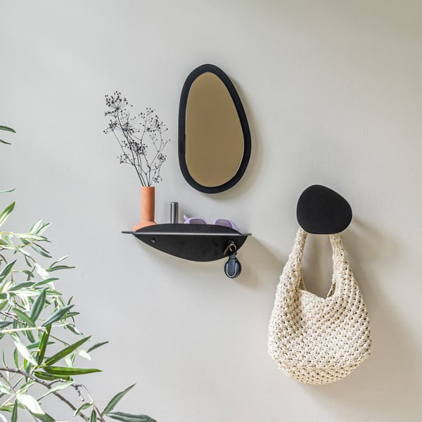 Černý kovový nástěnný věšák 15 cm Mani – Spinder Design-image-1