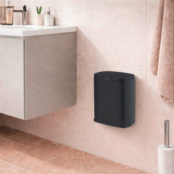 Černý nástěnný ocelový odpadkový koš 3 l Sare – Wenko-image-1