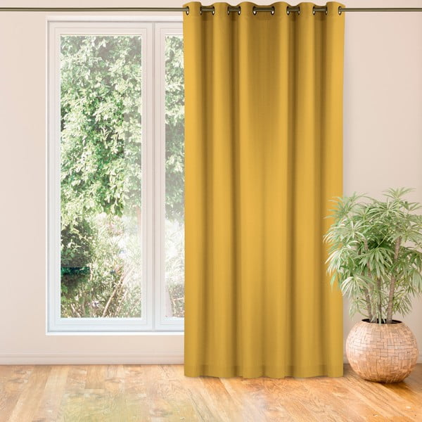 Závěs v hořčicové barvě 140x300 cm Carmena – Homede-image-1