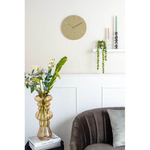 Olivově zelené nástěnné hodiny Karlsson Charm, ø 30 cm-image-1