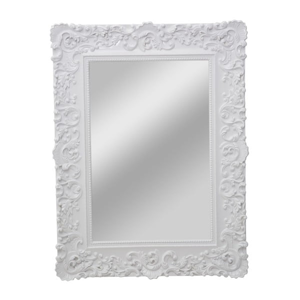 Nástěnné zrcadlo s dekorativním rámem Mauro Ferretti Monaco Bianco, 60 x 90 cm