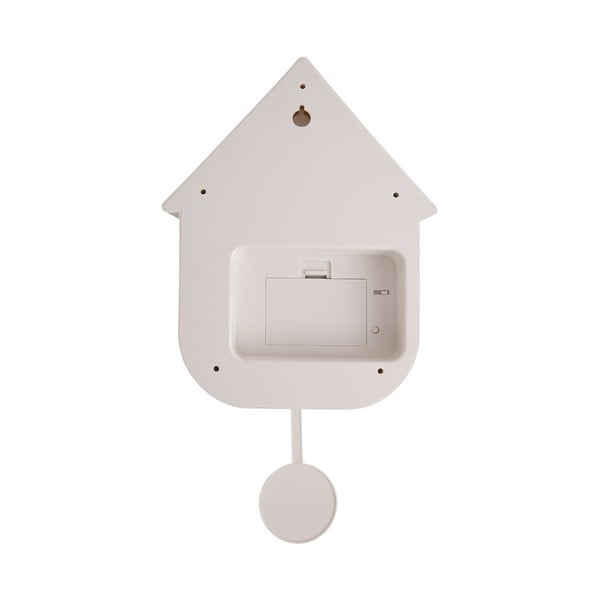 Bílé nástěnné kyvadlové hodiny Karlsson Modern Cuckoo, 21,5 x 41,5 cm-image-3