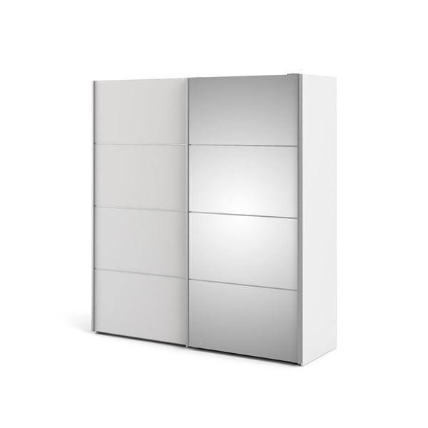 Bílá šatní skříň se zrcadlem a posuvnými dveřmi 182x202 cm Verona - Tvilum-image-4