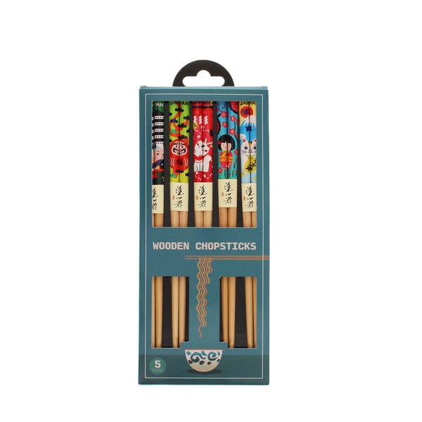 Dřevěné hůlky v sadě 5 ks v přírodní barvě Japanese Heritage – Rex London-image-3