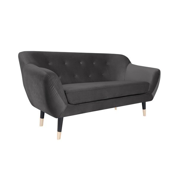 Šedá pohovka s černými nohami Mazzini Sofas Amelie, 158 cm-image-2