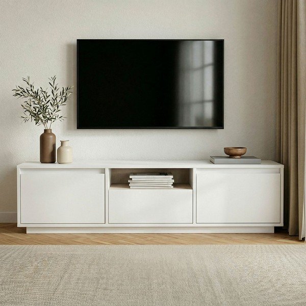 Bílý TV stolek 160x42x30 cm Sentinel – Kalune Design-image-2