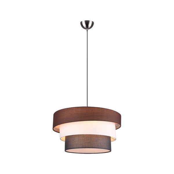 Šedo-hnědé závěsné svítidlo s textilním stínidlem ø 45 cm Ibis – Trio-image-2