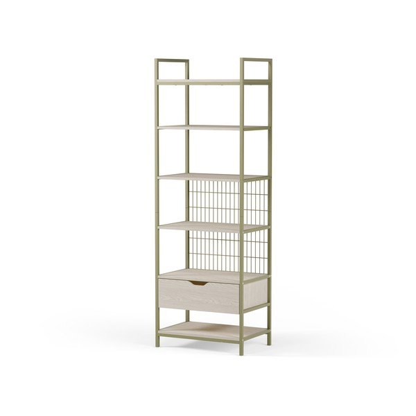 Zelená ocelová knihovna 60x179,5x40 cm Amara – Marckeric-image-3