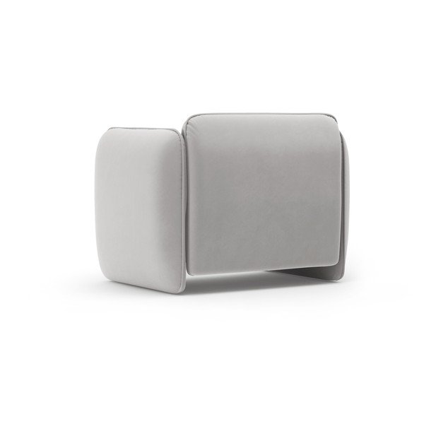 Světle šedé sametové křeslo Georgia – Micadoni -image-3