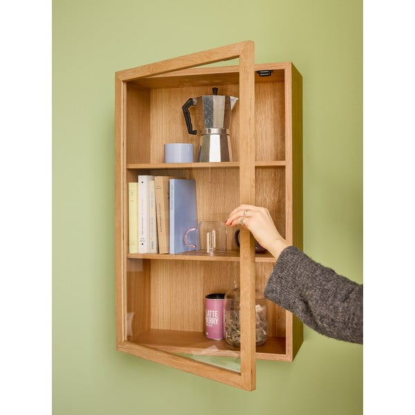 Závěsná vitrína v dekoru dubu v přírodní barvě 50x80 cm Panorama – Hübsch-image-4