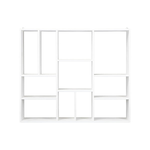 Bílá nástěnná knihovna z borovicového dřeva 110x94 cm – vtwonen