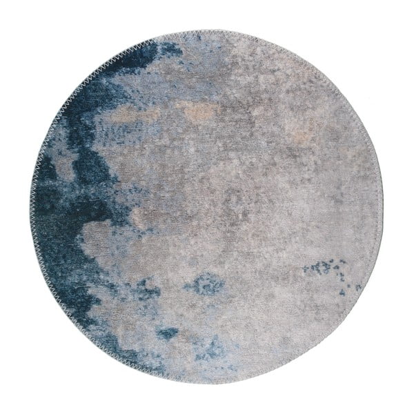 Modro-šedý pratelný kulatý koberec ø 120 cm – Vitaus