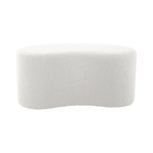 Bílý taburet z textilie bouclé Ada – Leitmotiv-image-2