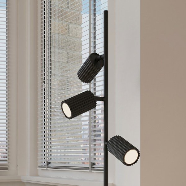 Černá hliníková stojací lampa s ohybatelnou konstrukcí (výška 155 cm) Gleam – Sollux-image-2