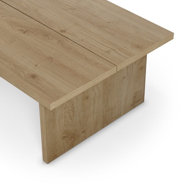 Konferenční stolek s deskou v dubovém dekoru v přírodní barvě 70x120 cm Loana – Marckeric-image-2