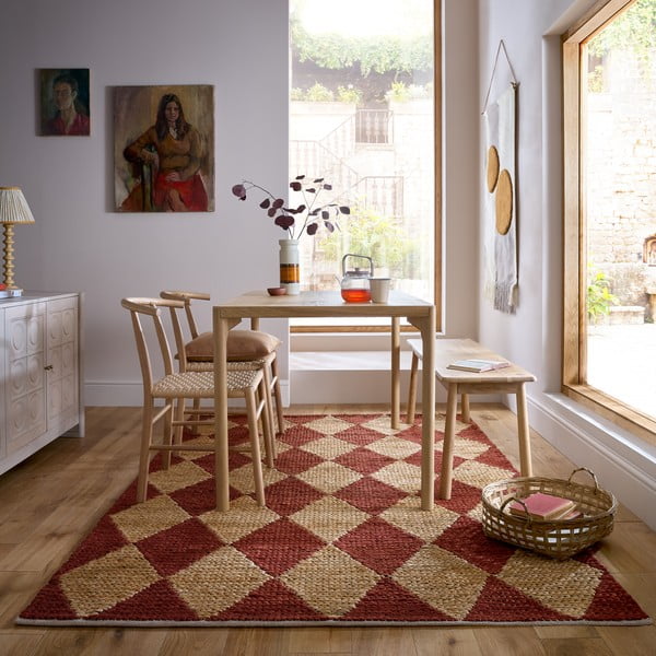 Ručně tkaný koberec s příměsí juty v terakotové barvě 120x170 cm Effie Diamond – Flair Rugs-image-1