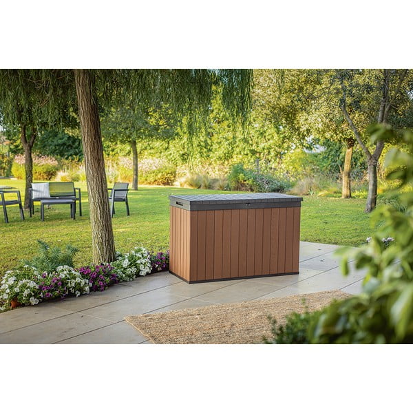Hnědý plastový zahradní úložný box Darwin – Keter-image-4