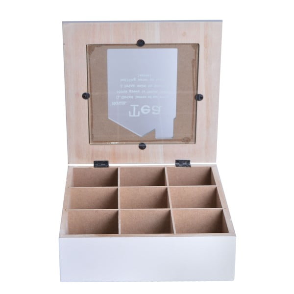 Dřevěný box na čaj Ewax Tea Time, 24 x 24 cm