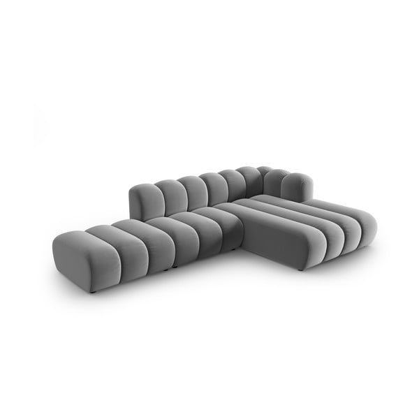 Světle šedá rohová pohovka (pravý roh) Lupine – Micadoni Home-image-1