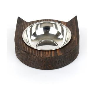 Kovová miska pro zvířata s dřevěným podstavcem Kate Louise Cat