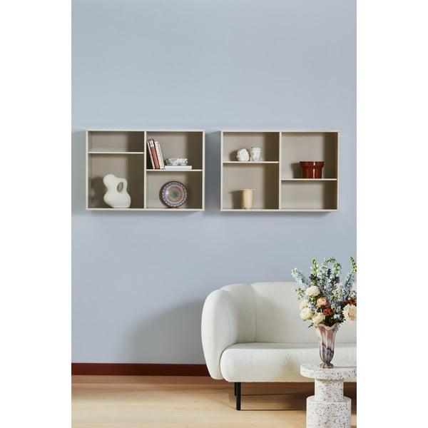Béžová závěsná knihovna 89x61 cm Mistral – Hammel Furniture-image-3