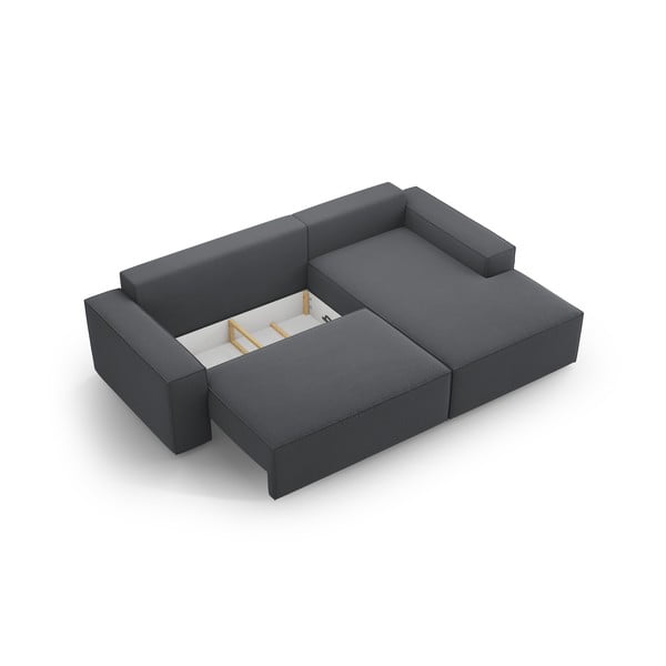 Tmavě šedá rozkládací rohová pohovka (pravý roh) Jodie – Micadoni Home-image-4