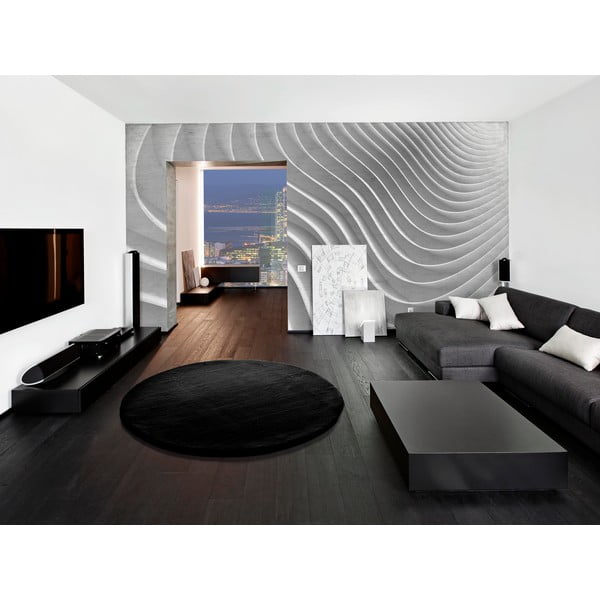 Černý koberec Universal Fox Liso, Ø 120 cm-image-1