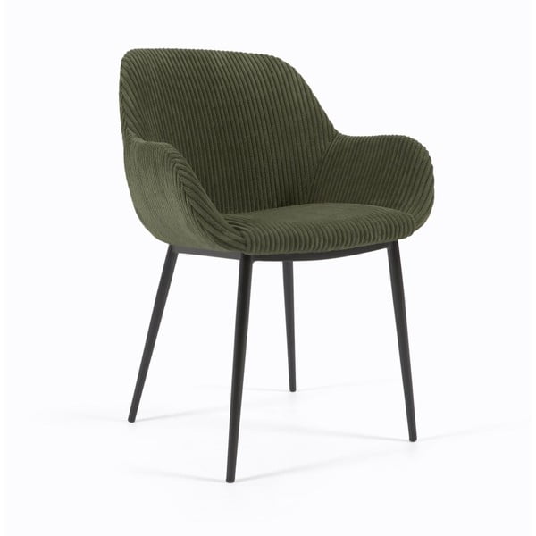 Khaki čalouněné jídelní křeslo Konna – Kave Home