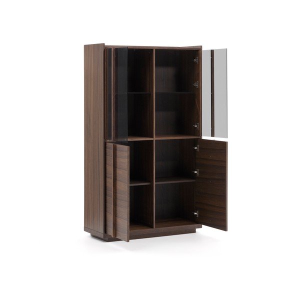 Hnědá vitrína v dekoru ořechu 100x170x40 cm Onix – Kave Home-image-3