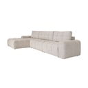 Béžová rozkládací modulární rohová pohovka s úložným prostorem (levý roh) Lulu – Miuform