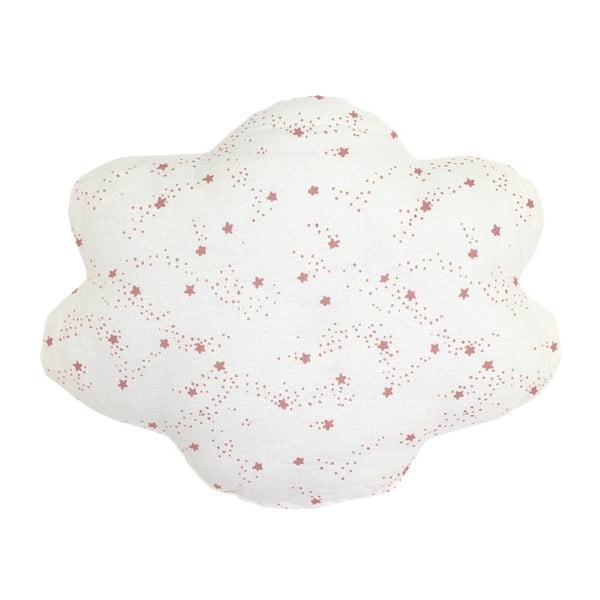 Bílý polštář s růžovými hvězdičkami Art For Kids Cloud, 50 x 40 cm