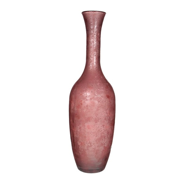 Růžová skleněná váza Mica Olivier, 100 x 30 cm