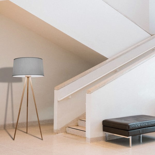 Šedá stojací lampa SULION Bea, výška 152 cm-image-1