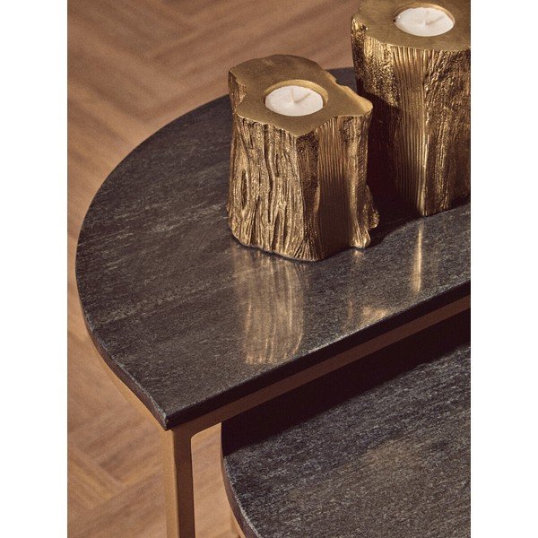 Odkládací stolky v sadě 2 ks s mramorovou deskou  28x45 cm Varana – Premier Housewares-image-2