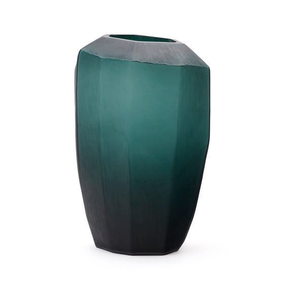 Skleněná váza v petrolejové barvě (výška 45 cm) Geonix – Kave Home-image-3