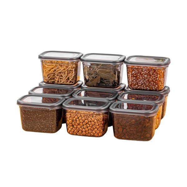 Plastové dózy v sadě 12 ks na potraviny Fresco – Hermia