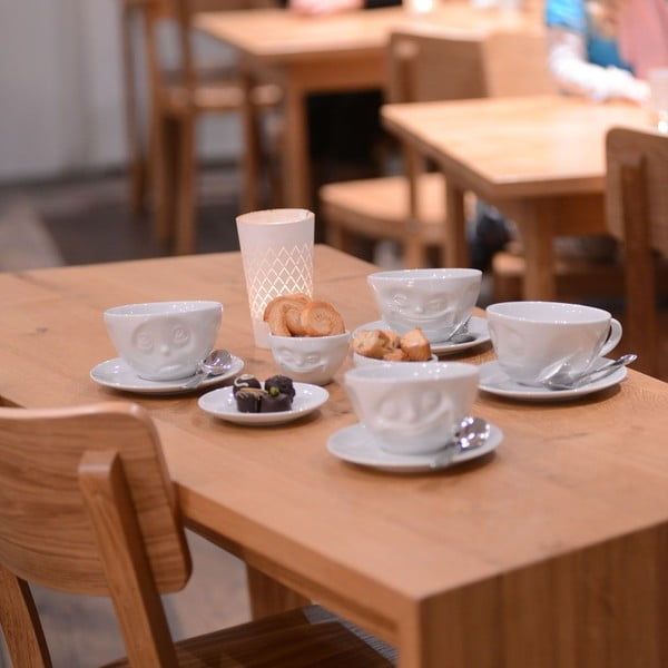 Bílý porcelánový šálek na kávu 58products Happy, objem 200 ml-image-1