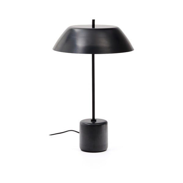 Černá mramorová stolní lampa s kovovým stínidlem (výška 58 cm) Sayra – Kave Home